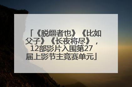 《脱缰者也》《比如父子》《长夜将尽》，12部影片入围第27届上影节主竞赛单元
