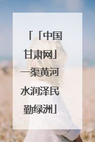 「中国甘肃网」一渠黄河水润泽民勤绿洲