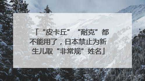 “皮卡丘”“耐克”都不能用了，日本禁止为新生儿取“非常规”姓名