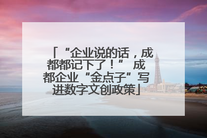 “企业说的话，成都都记下了！” 成都企业“金点子”写进数字文创政策