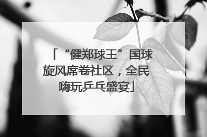 “健郑球王”国球旋风席卷社区，全民嗨玩乒乓盛宴