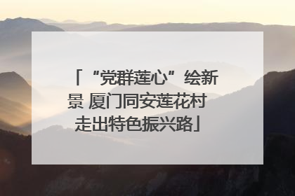 “党群莲心”绘新景 厦门同安莲花村走出特色振兴路