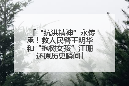 “抗洪精神”永传承！救人民警王明华和“抱树女孩”江珊还原历史瞬间