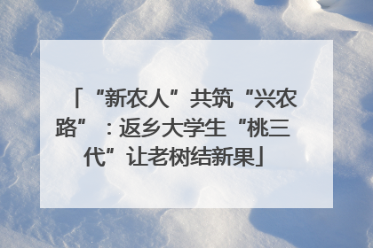 “新农人”共筑“兴农路”：返乡大学生“桃三代”让老树结新果