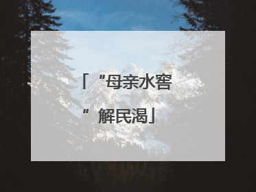 “母亲水窖”解民渴