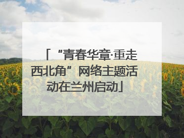 “青春华章·重走西北角”网络主题活动在兰州启动