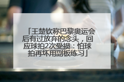 王楚钦称巴黎奥运会后有过放弃的念头，回应球拍2次受损：怕球拍再坏用副板练习