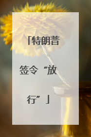 特朗普签令“放行”