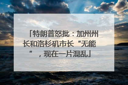 特朗普怒批：加州州长和洛杉矶市长“无能”，现在一片混乱