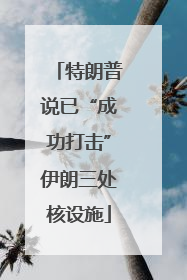 特朗普说已“成功打击”伊朗三处核设施