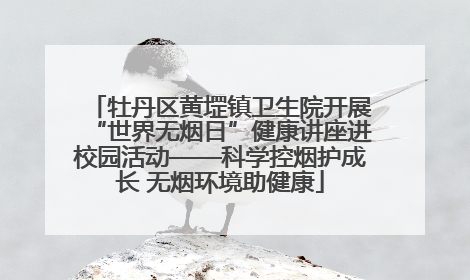 牡丹区黄堽镇卫生院开展“世界无烟日”健康讲座进校园活动——科学控烟护成长 无烟环境助健康
