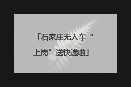 石家庄无人车“上岗”送快递啦
