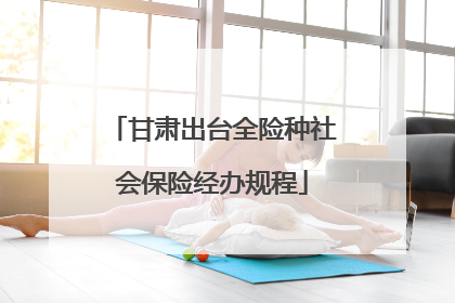 甘肃出台全险种社会保险经办规程