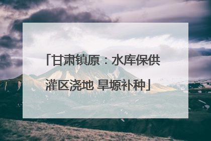 甘肃镇原：水库保供 灌区浇地 旱塬补种