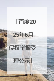 百度2025年6月侵权举报受理公示