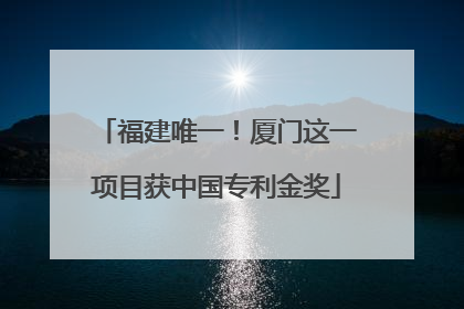 福建唯一！厦门这一项目获中国专利金奖