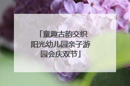 童趣古韵交织 阳光幼儿园亲子游园会庆双节