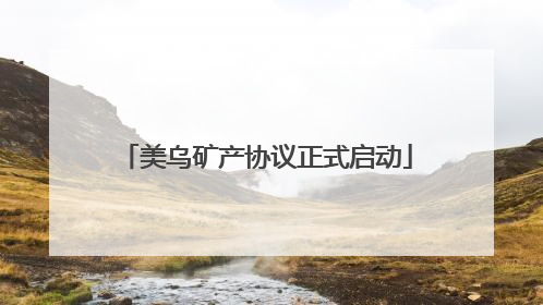 美乌矿产协议正式启动