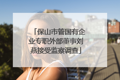 保山市管国有企业专职外部董事刘燕接受监察调查