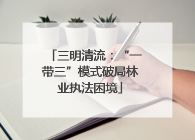 三明清流：“一带三”模式破局林业执法困境