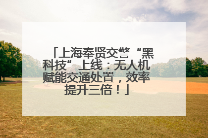 上海奉贤交警“黑科技”上线：无人机赋能交通处置，效率提升三倍！