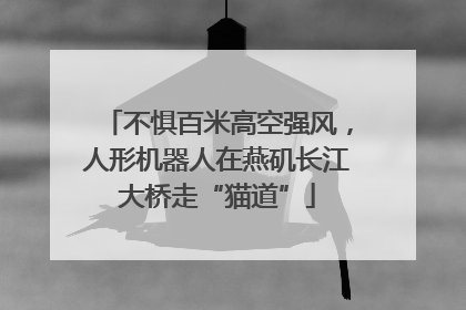 不惧百米高空强风，人形机器人在燕矶长江大桥走“猫道”