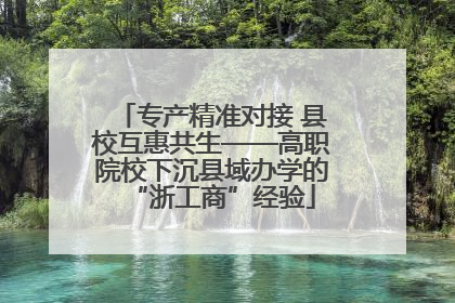专产精准对接 县校互惠共生——高职院校下沉县域办学的“浙工商”经验