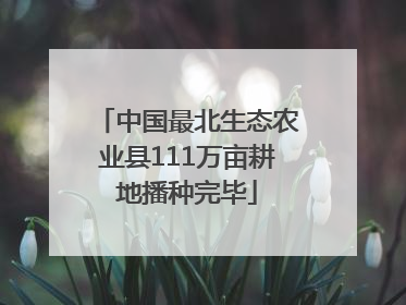 中国最北生态农业县111万亩耕地播种完毕