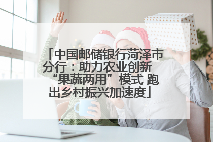 中国邮储银行菏泽市分行：助力农业创新 “果蔬两用”模式 跑出乡村振兴加速度