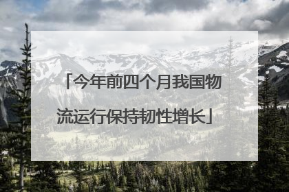 今年前四个月我国物流运行保持韧性增长