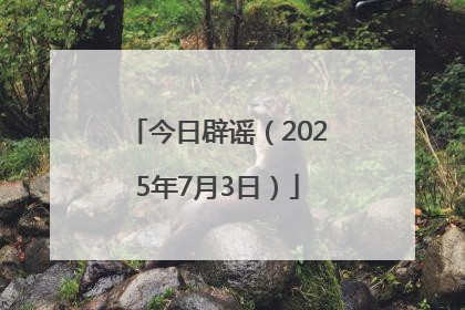 今日辟谣（2025年7月3日）