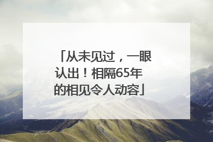 从未见过，一眼认出！相隔65年的相见令人动容