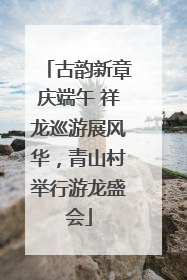 古韵新章庆端午 祥龙巡游展风华，青山村举行游龙盛会