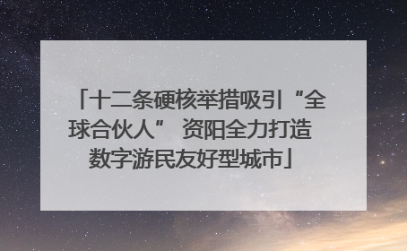 十二条硬核举措吸引“全球合伙人” 资阳全力打造数字游民友好型城市