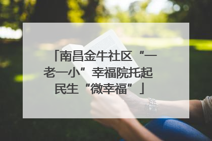 南昌金牛社区“一老一小”幸福院托起民生“微幸福”