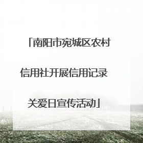 南阳市宛城区农村信用社开展信用记录关爱日宣传活动