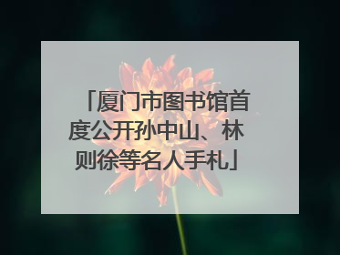 厦门市图书馆首度公开孙中山、林则徐等名人手札