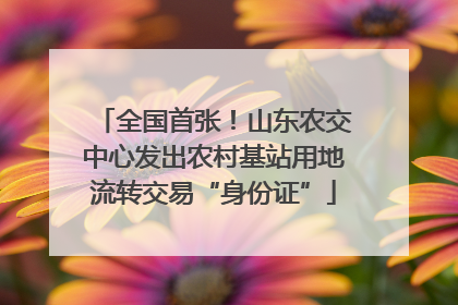 全国首张！山东农交中心发出农村基站用地流转交易“身份证”