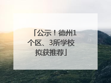 公示！德州1个区、3所学校拟获推荐