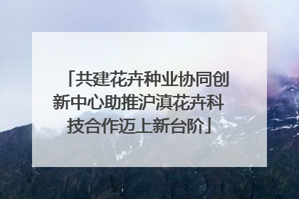 共建花卉种业协同创新中心助推沪滇花卉科技合作迈上新台阶