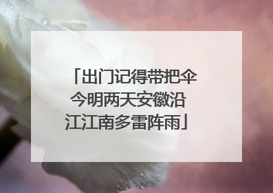 出门记得带把伞 今明两天安徽沿江江南多雷阵雨