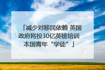 减少对移民依赖 英国政府将投30亿英镑培训本国青年“学徒”