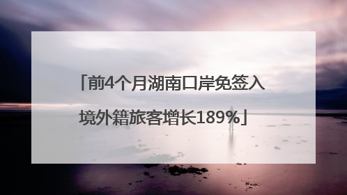 前4个月湖南口岸免签入境外籍旅客增长189%