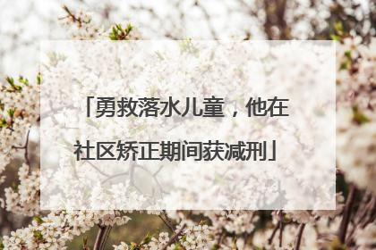 勇救落水儿童，他在社区矫正期间获减刑