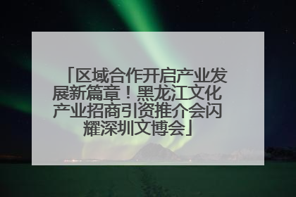 区域合作开启产业发展新篇章！黑龙江文化产业招商引资推介会闪耀深圳文博会