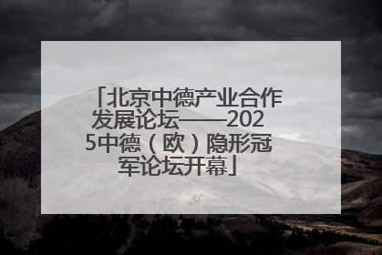 北京中德产业合作发展论坛——2025中德（欧）隐形冠军论坛开幕