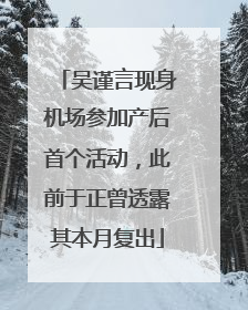 吴谨言现身机场参加产后首个活动，此前于正曾透露其本月复出