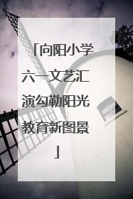 向阳小学六一文艺汇演勾勒阳光教育新图景