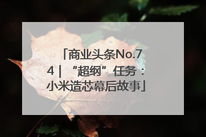 商业头条No.74｜“超纲”任务：小米造芯幕后故事