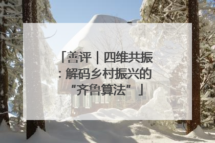 善评｜四维共振：解码乡村振兴的“齐鲁算法”